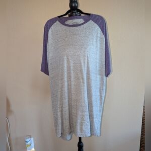 The Foundry Supply Co. Gray and Purple Raglan Tee